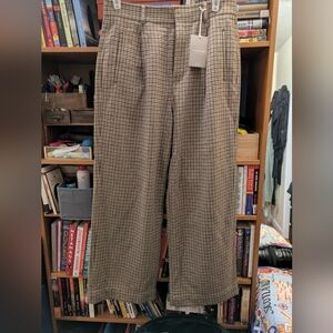 Everlane Re-wool Draper Pant In Houndstooth Tan